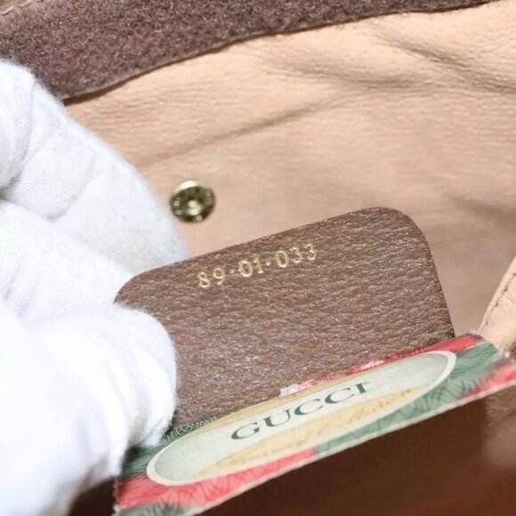 GUCCI GG Supreme Web Sherry Line Clutch Bag PVC Beige Red 89 01 033 Auth ep6982 - Picture 14 of 15